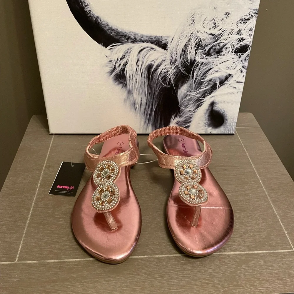 NWT Kensie Girl Sandal Size 1 Pink Shine - Picture 9 of 14